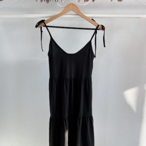 thrifted black tiered dress