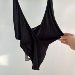 thrifted black body suit