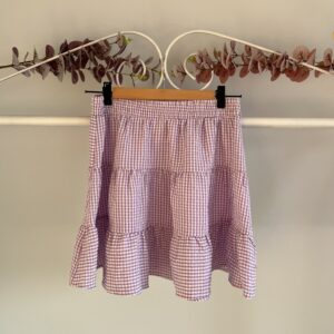 thrifted purple checkered skirt