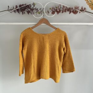 thrifted yellow back tie top