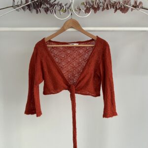 thrifted orange tie top