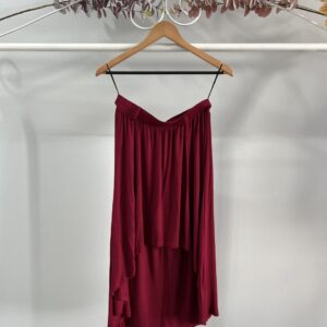 thrifted maroon boho skirt