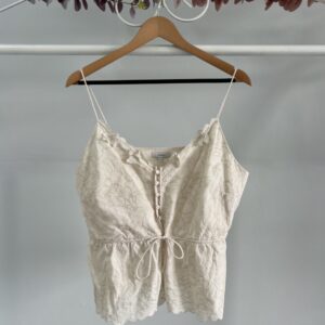 thrifted embroidered white flower top