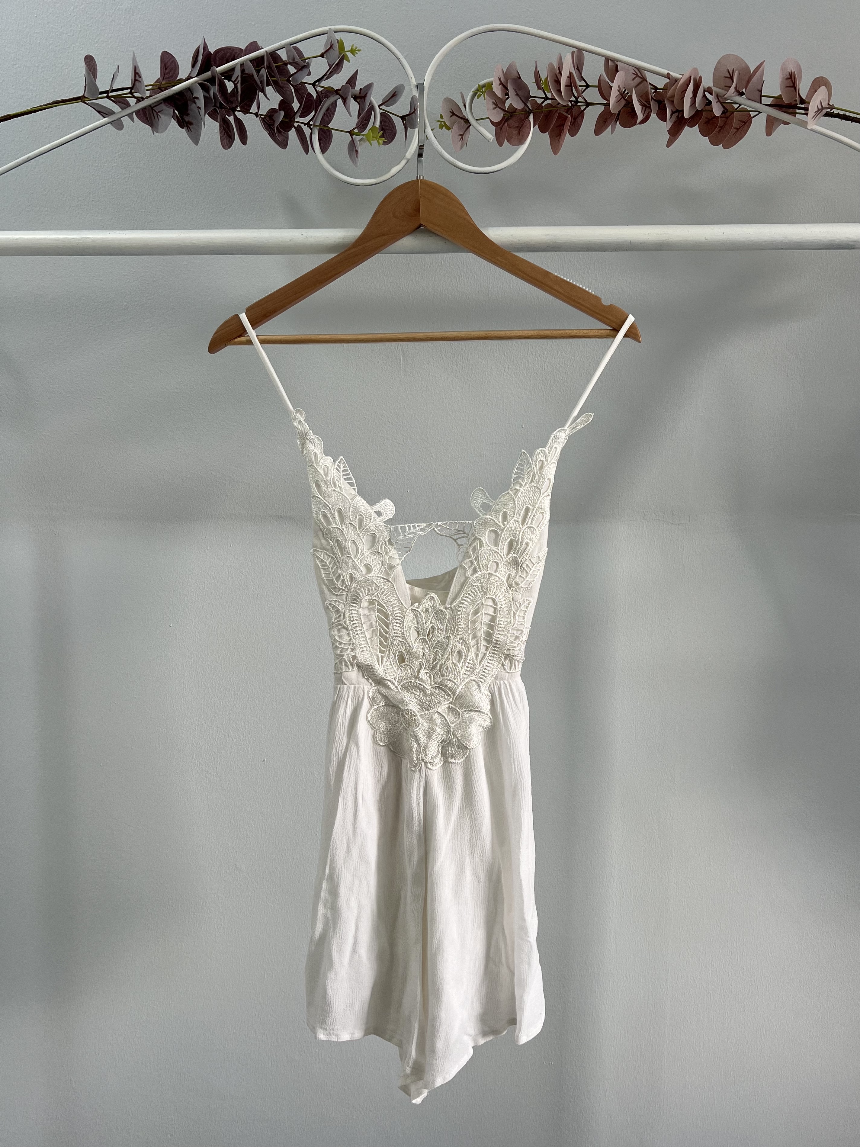 thrifted white jumpsuit