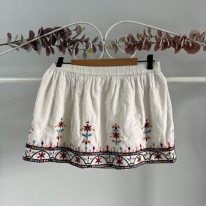 thrifted embroidered white skirt