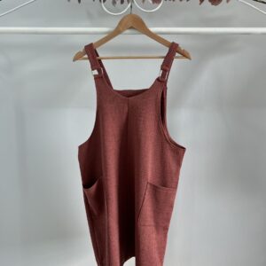 thrifted dungaree style dress with pockets