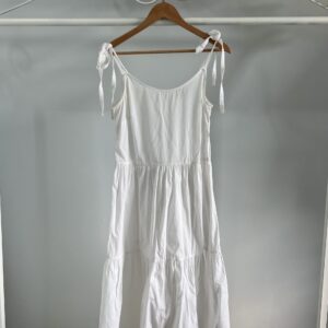 thrifted white baby doll summer dress