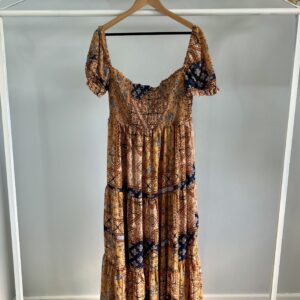 thrifted bohemian off-shoulder dress