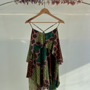 thrifted green summer layered dress