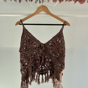 brown crochet top
