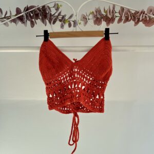 red crochet top