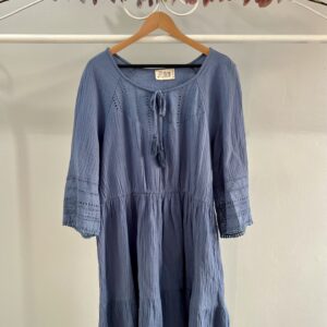 thrifted blue bohemian dress