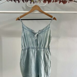 thrifted blue jean jumpsuit