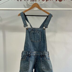 thrifted blue jean short dungarees