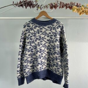 thrifted blue and white knitted jersey