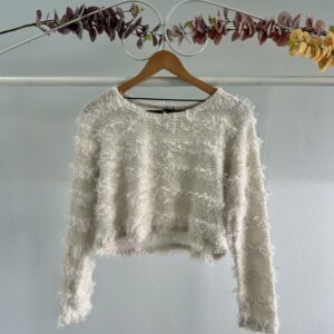 thrifted white crop jersey