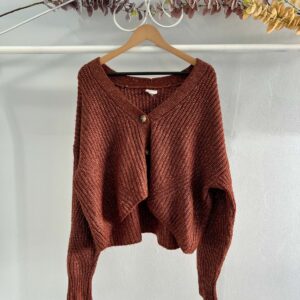 thrifted earthy brown boho jersey