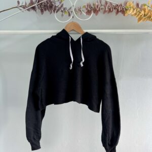 thrifted black crop jersey