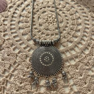 Silver bohemian tassel necklace