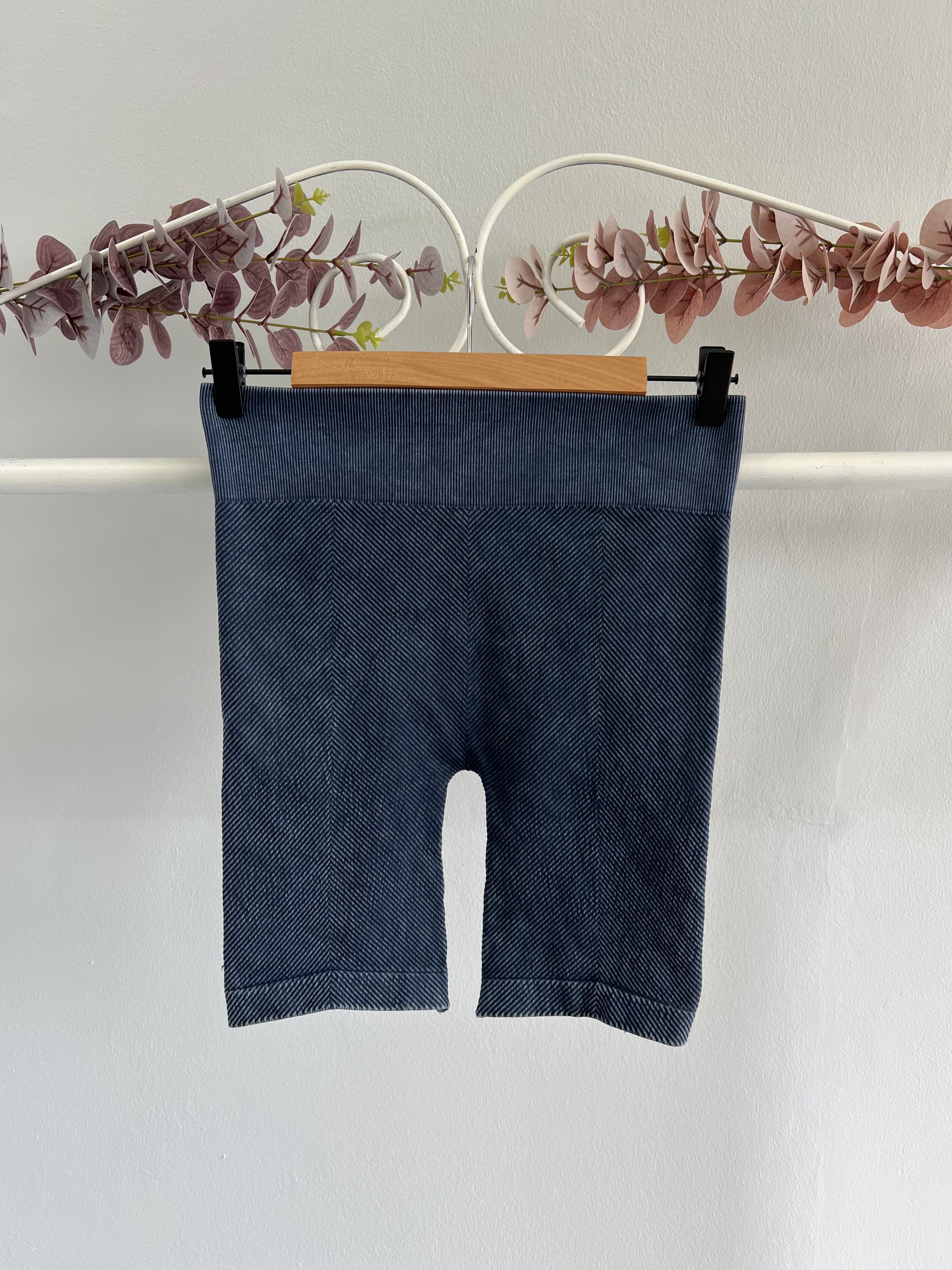 Dark blue thrifted biker shorts