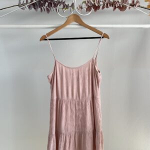 thrifted pink tiered dress