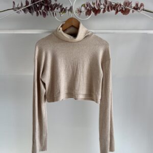 thrift polar neck crop jersey