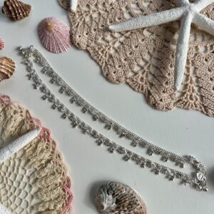 silver chain bohemian anklet