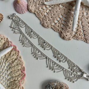 silver chain bohemian anklet