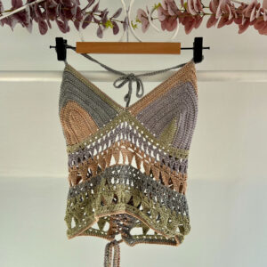 thrifted crochet boho top