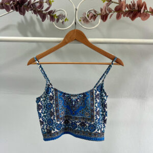 thrifted pattern crop top