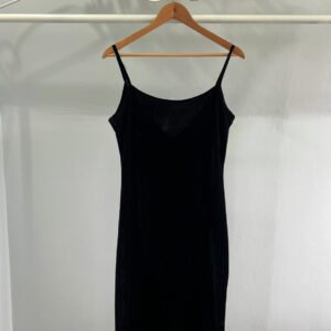 thrifted black velvet dress