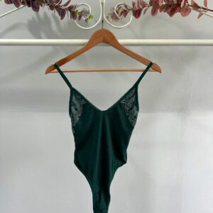 thrifted green body suit forever 21