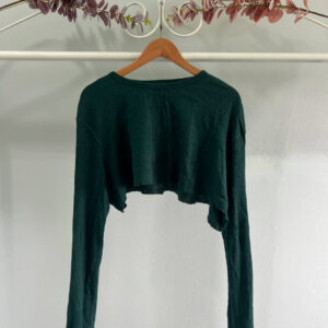 green cropped sweater