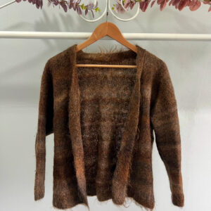 earthy brown mohair cardigan