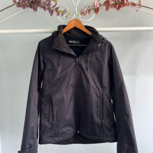 thrifted North Face rain jacket and thermal