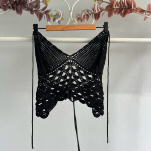 thrifted black crochet top
