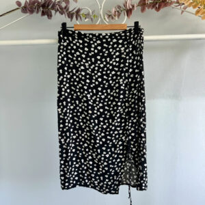 thrifted white and black floral skirt