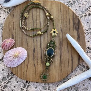 moss agate macrame hairwrap