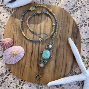 amazonite macrame hairwrap