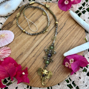 crystal macrame elephant hairwraps