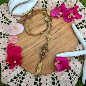 macrame feather tree hairwrap