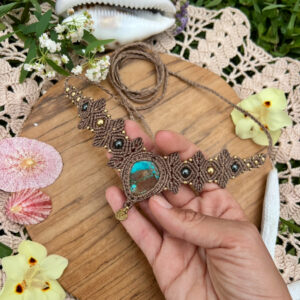 apatite crystal macrame necklace