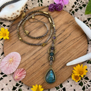 labradorite macrame hairwraps