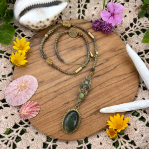 labradorite macrame hairwraps