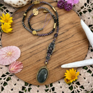 labradorite macrame hairwraps