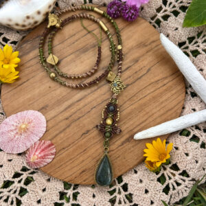 labradorite macrame hairwraps