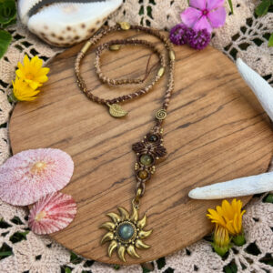 bohemian macrame crystal hairwrap/dreadlock accessories