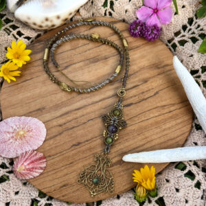 bohemian macrame crystal hairwrap/dreadlock accessories