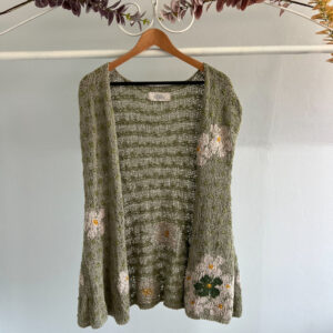 thrifted handmade knitted cardigan