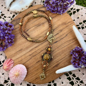 tiger's eye bohemian hairwrap/dreadwrap